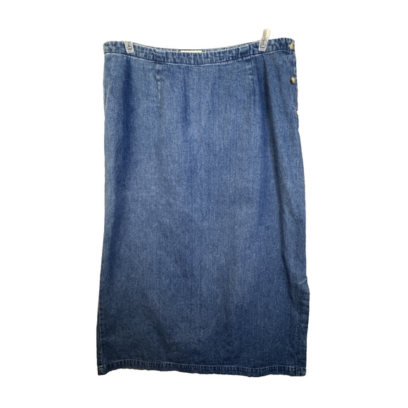 Eddie Bauer Denim Skirt Women 18 Straight Long Maxi Modest Work Y2K School - Picture 11 of 11